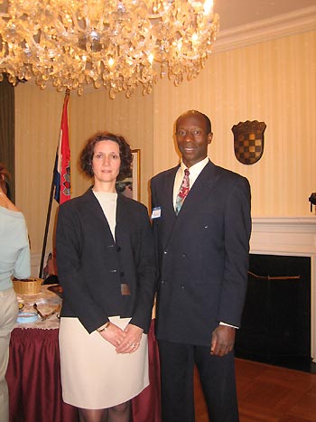 Sandra Stetic, diplomat with the Embassy of Croatia, and Bruce McBarnette, Esq., event host.